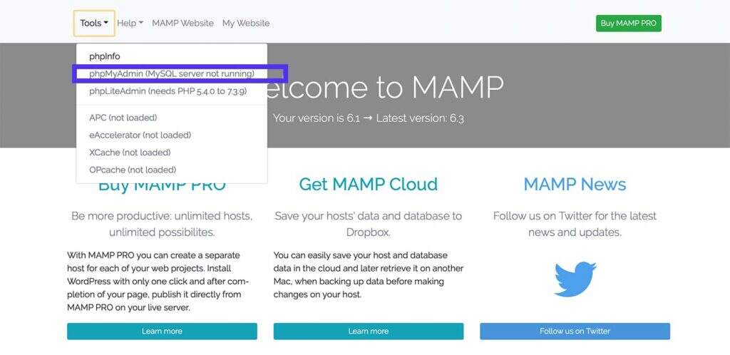 如何修复MAMP本地环境phpMyAdmin不工作错误__wordpress教程